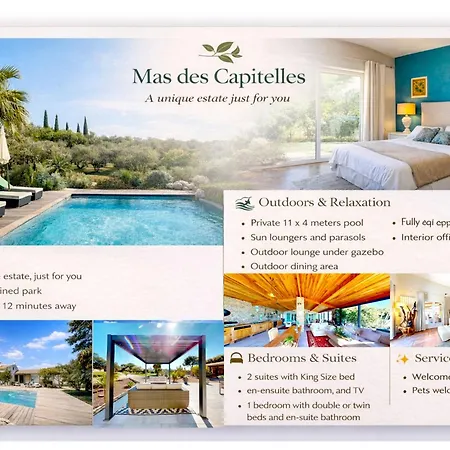 Mas Des Capitelles Nimes, Avec Piscine *